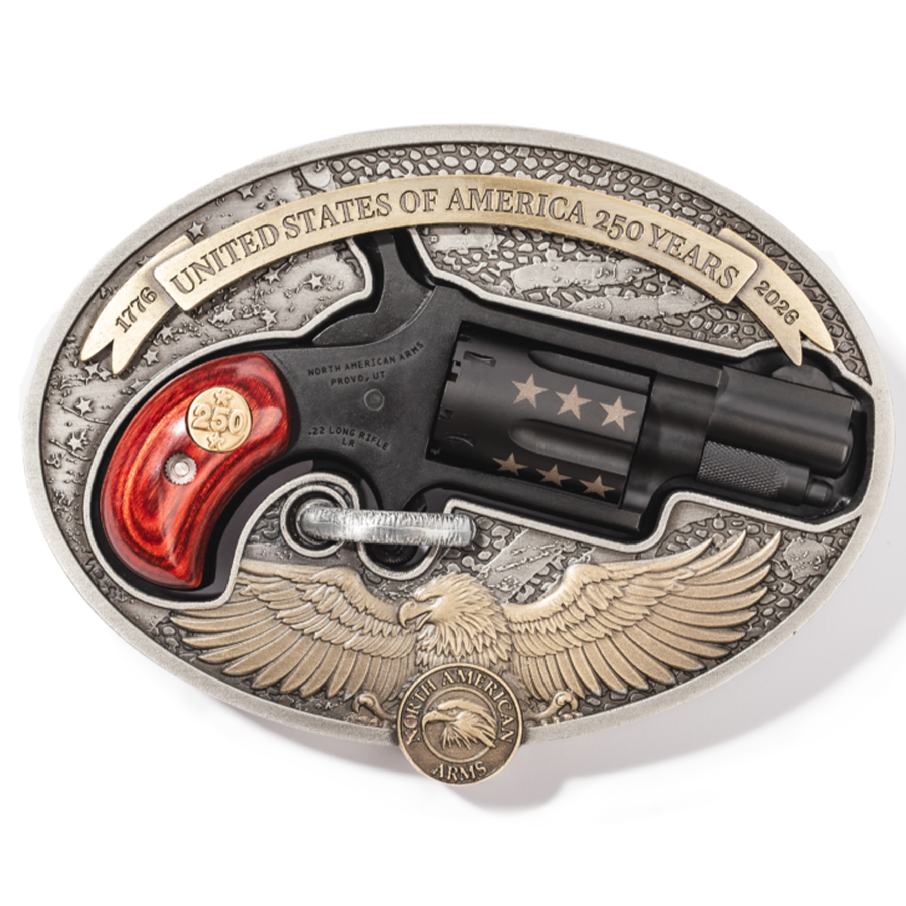 NORTH AMERICAN ARMS – NAA 250th Buckle gun Belt buckle 250th anniversary commemorative .22 pistol